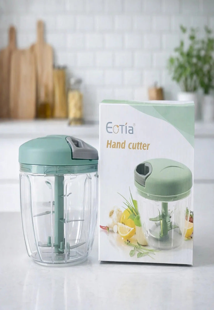 Eotia Manual Food Chopper – High-Speed 3-Blade Hand Cutter for Vegetables, Fruits & Herbs
