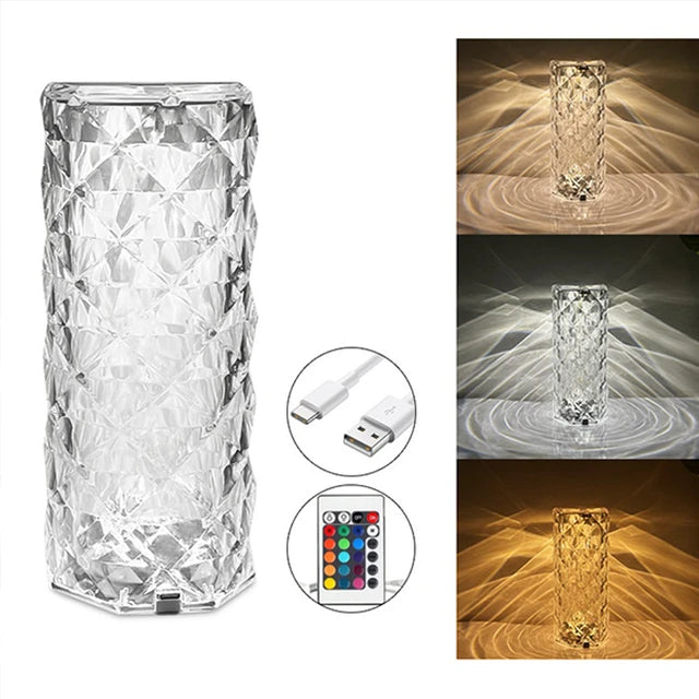 16-Color RGB Crystal Diamond Touch Lamp